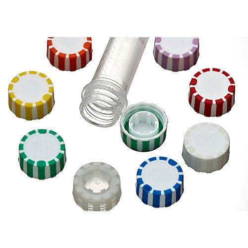 Labcon - screw caps with elastomeric seal for superclear microtubes